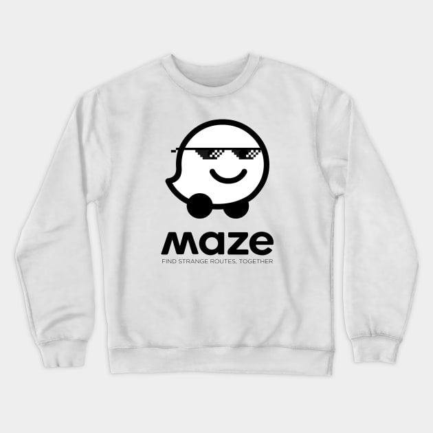 Maze-Waze Logo Spoof Crewneck Sweatshirt by curiousQ